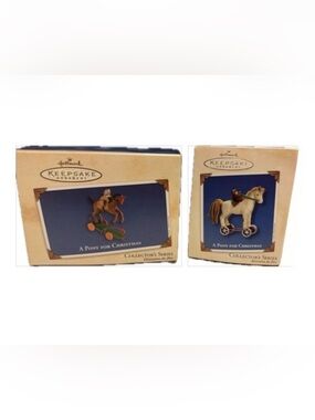 Hallmark Keepsake Ornament ‘A Pony For Christmas’ Bundle of 2  #1 & #5 Boxed